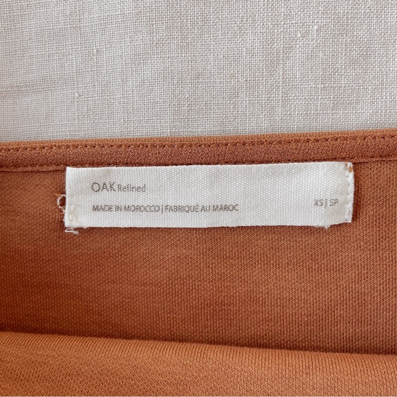 Oak + Fort puff sleeve crop top orange tan Oak refined - Picture 3 of 5